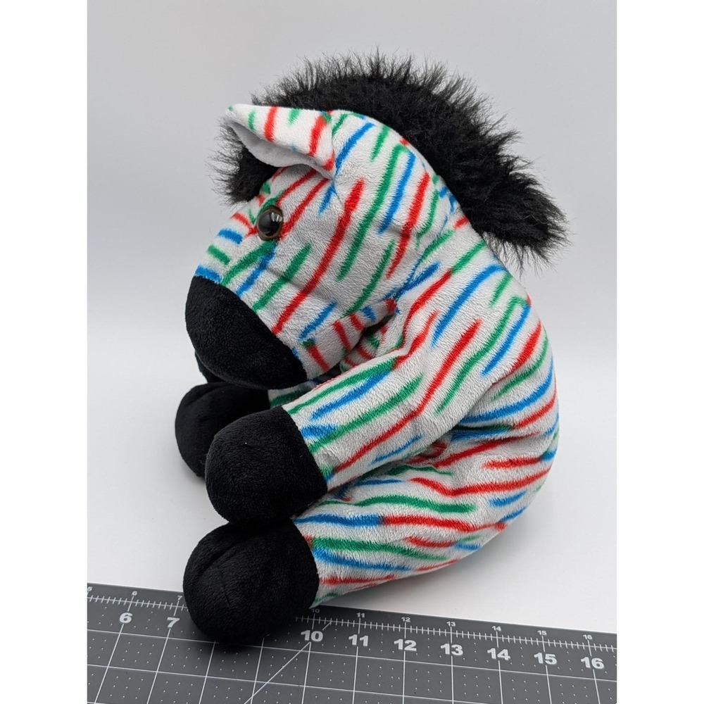 Zebra Horse Plush Stripe Primary Colors 12‎ Inch BJ Toy Co Stuffed Animal Toy